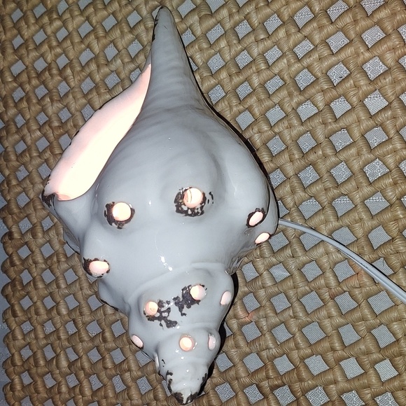 Ceramic  Nautical Conch shell light Vtg - Picture 4 of 12